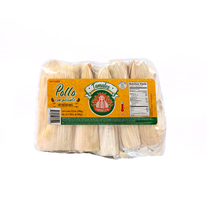 Tamales de pollo picante cocidos / 5Pcs